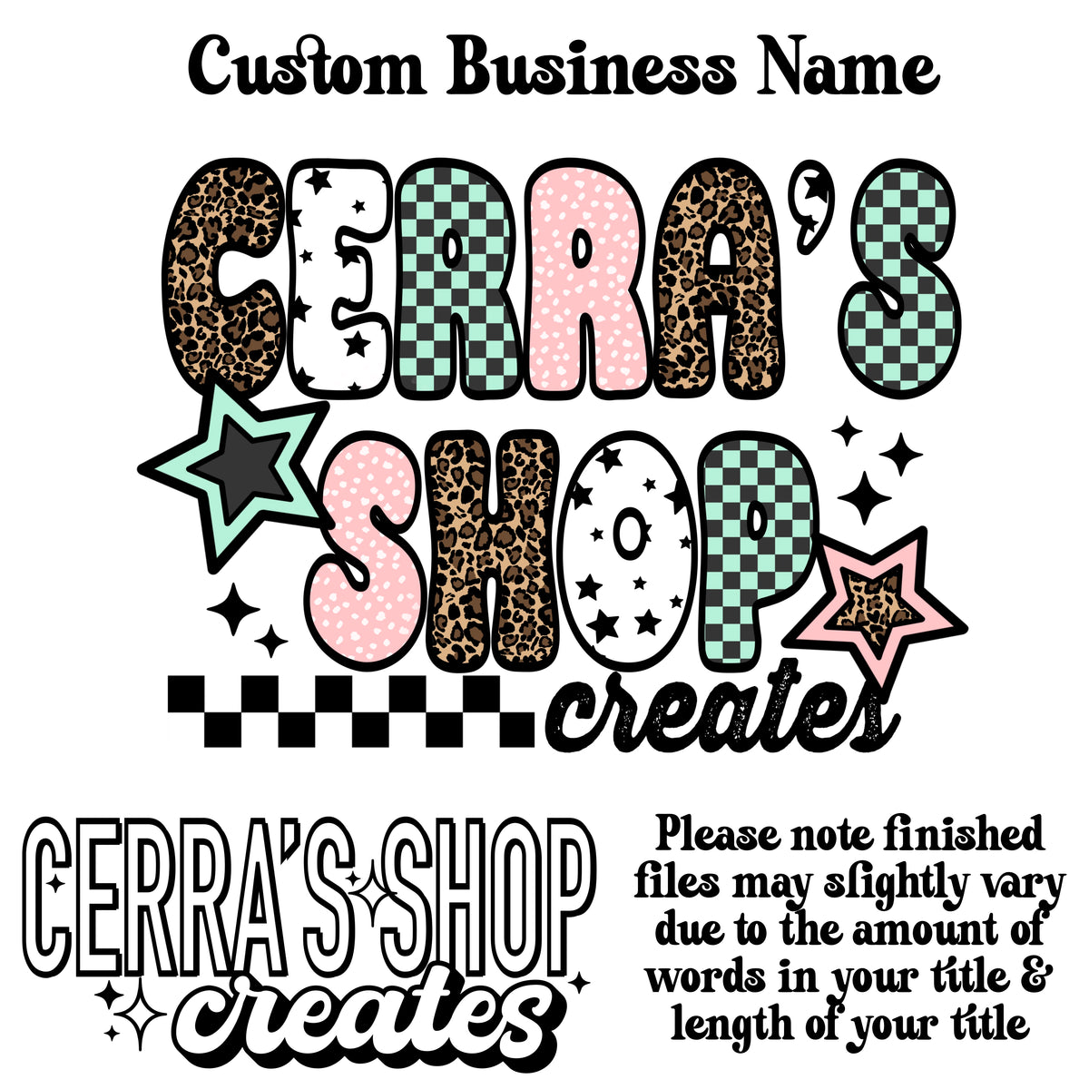 Pink, Mint, Leopard check Biz Name (I’ll add the name)