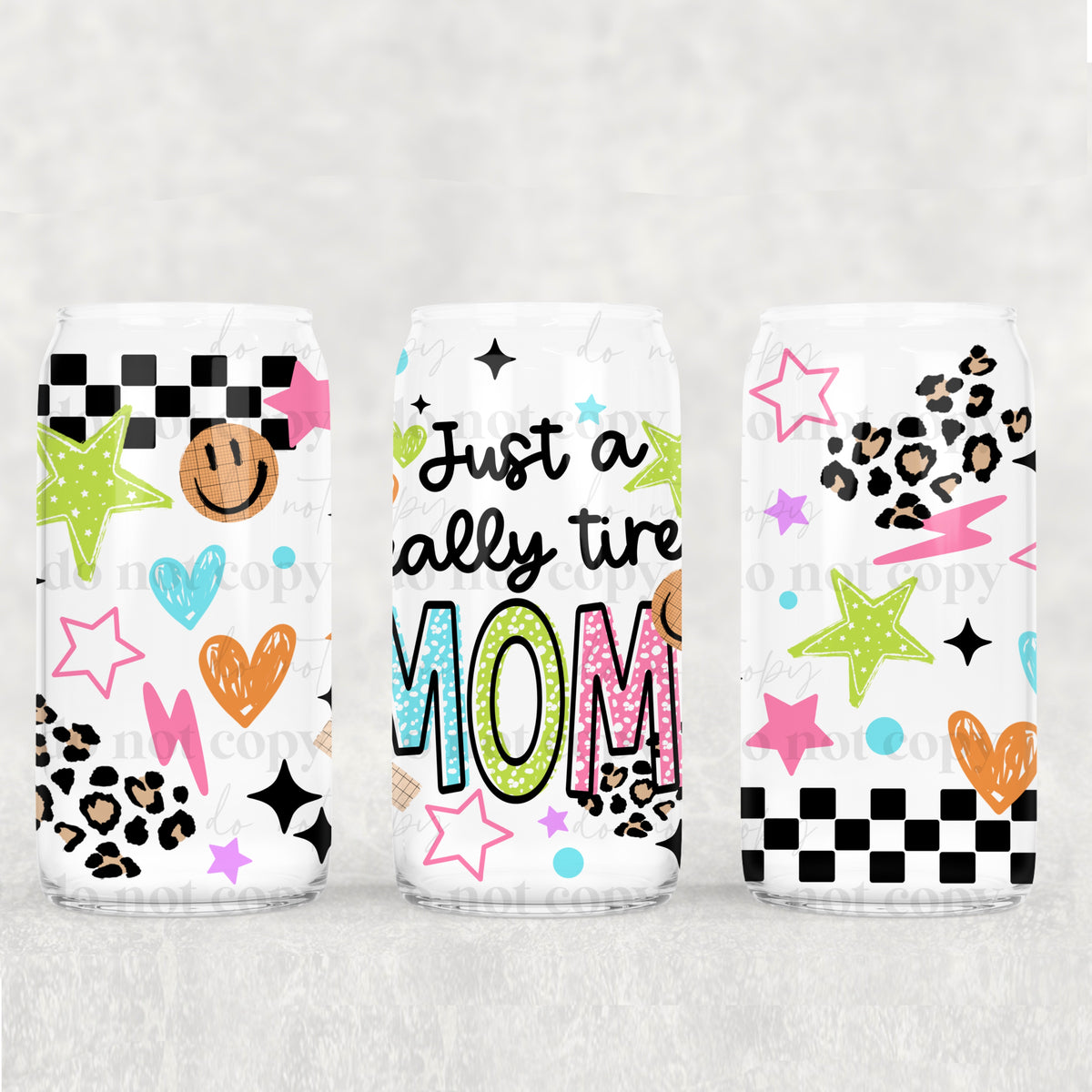 Really Tired Mom 16 Oz Glass Wrap