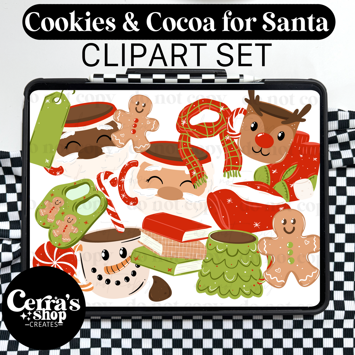 Cozy Christmas Mugs Clipart Set