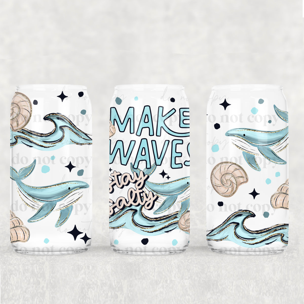 Make Waves Whale 16 Oz Glass Wrap