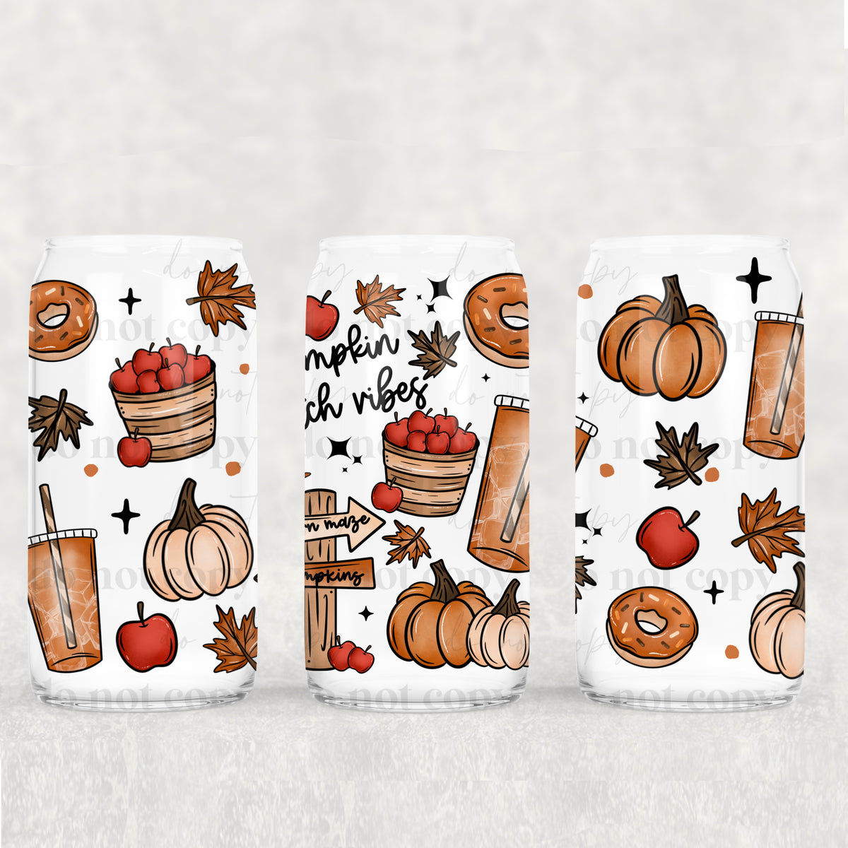 Pumpkin patch vibes 16oz Glass Wrap
