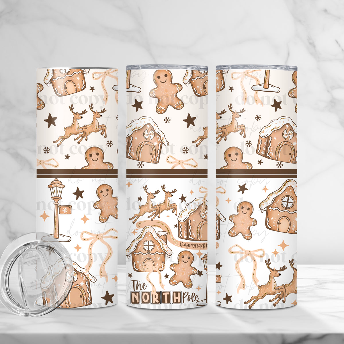 North Pole Gingerbread 20oz Tumbler Wrap