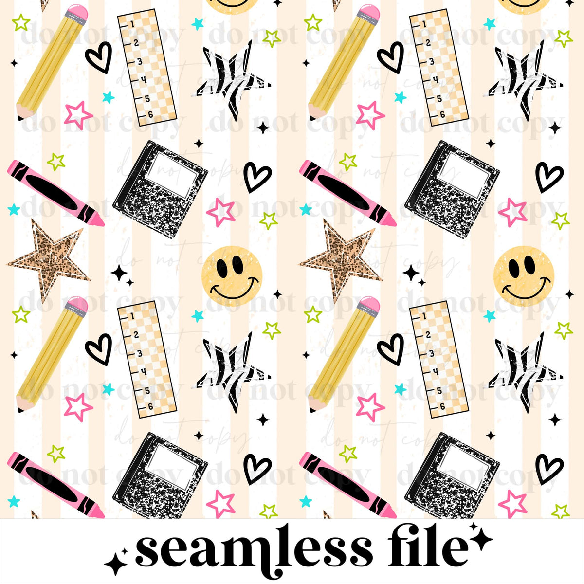 School Happy Face Seamless