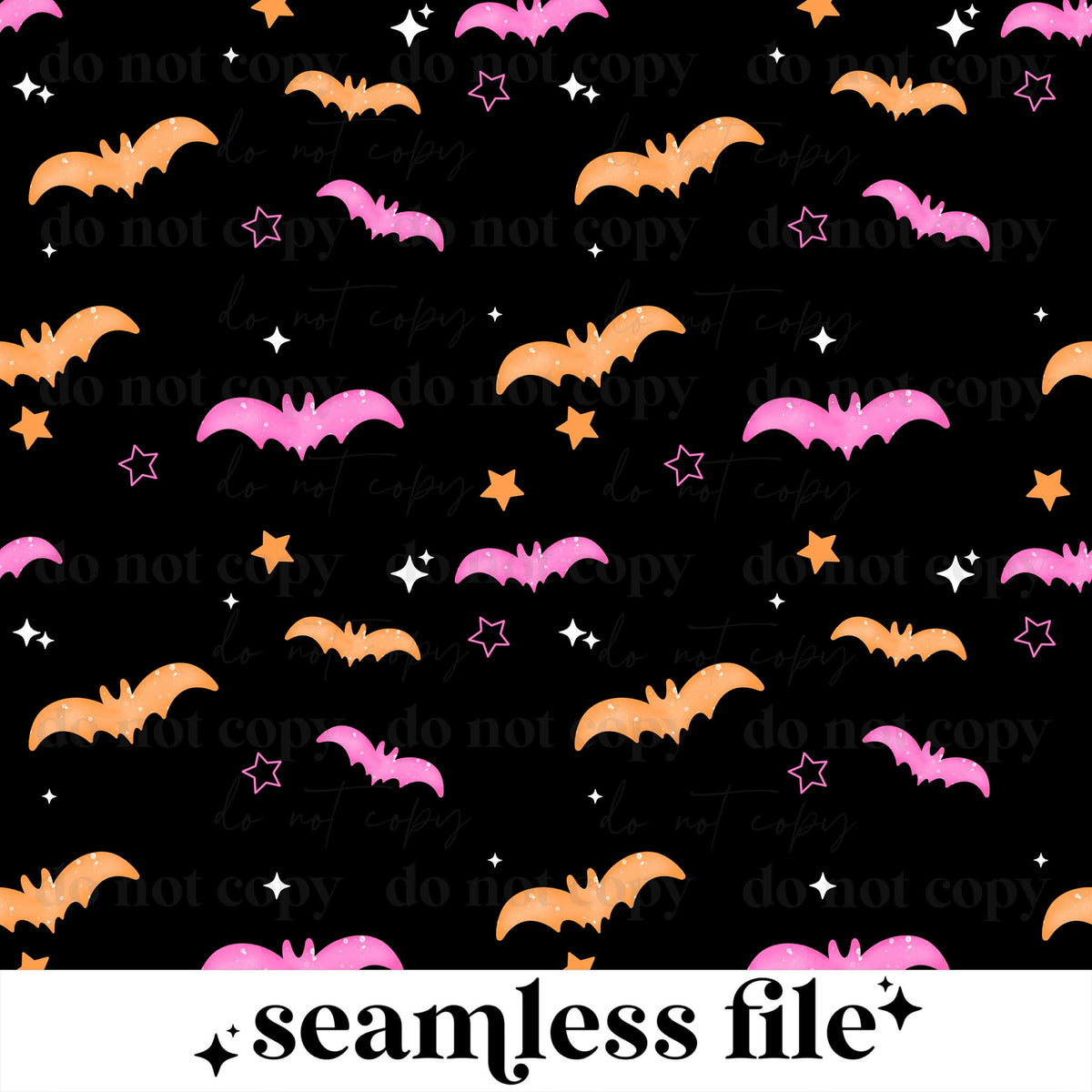 Pink & Orange Bats Seamless