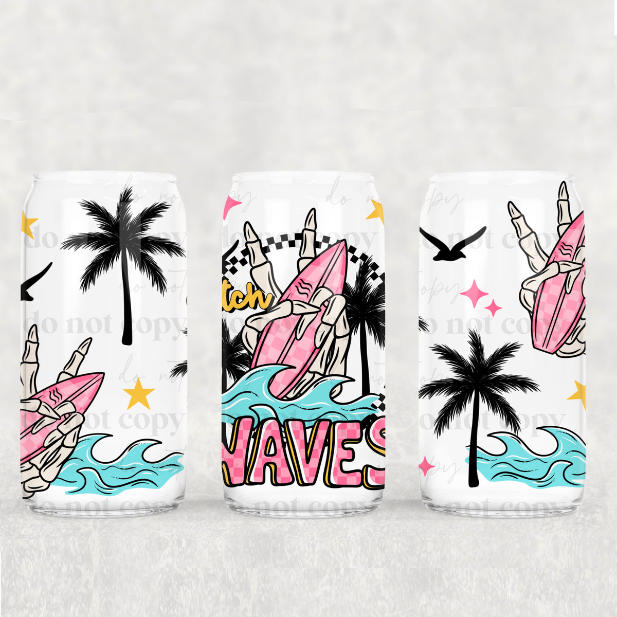 Catch Waves 16 Oz Glass Wrap