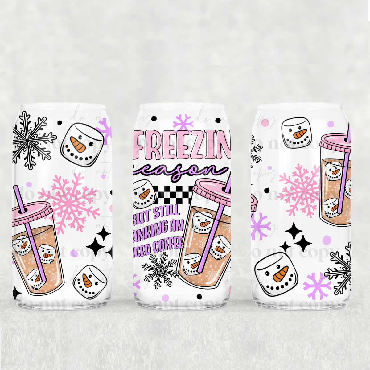 Freezing season iced coffee 16oz Glass Wrap