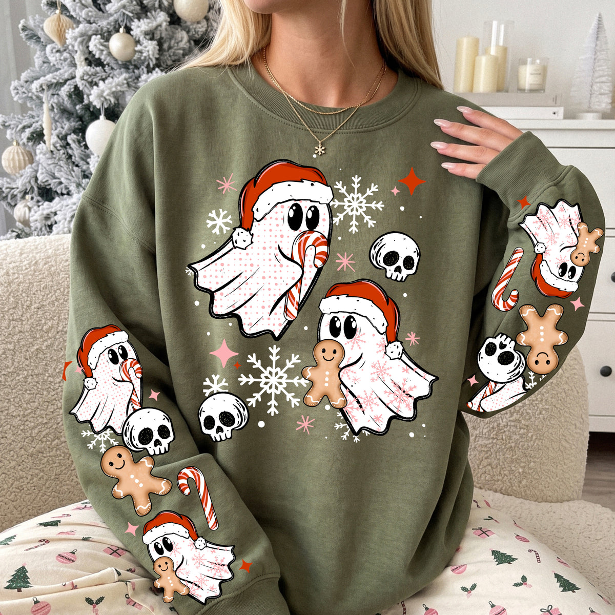 Ghosties with gingerbread w/ Sleeves PNG