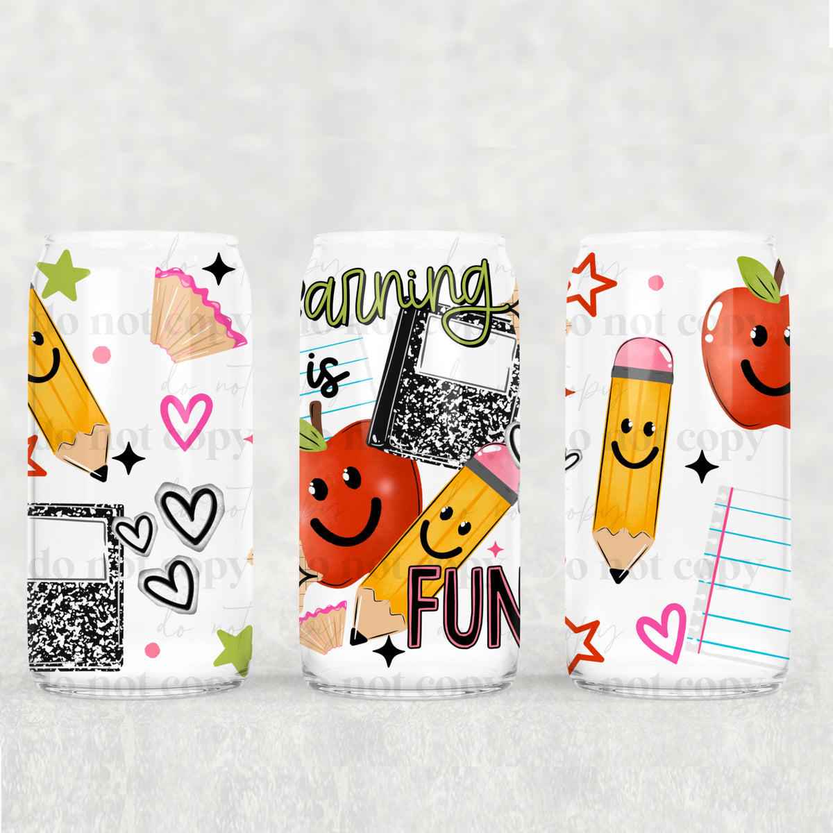 Learning is Fun 16oz Glass Wrap