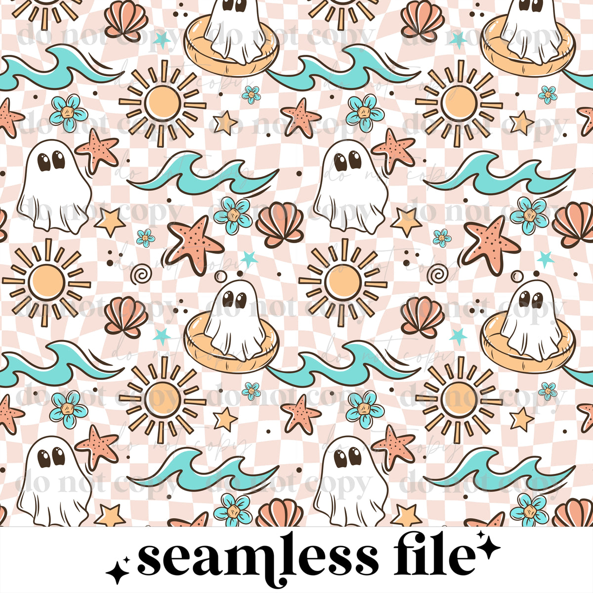 Beach Ghosties Seamless