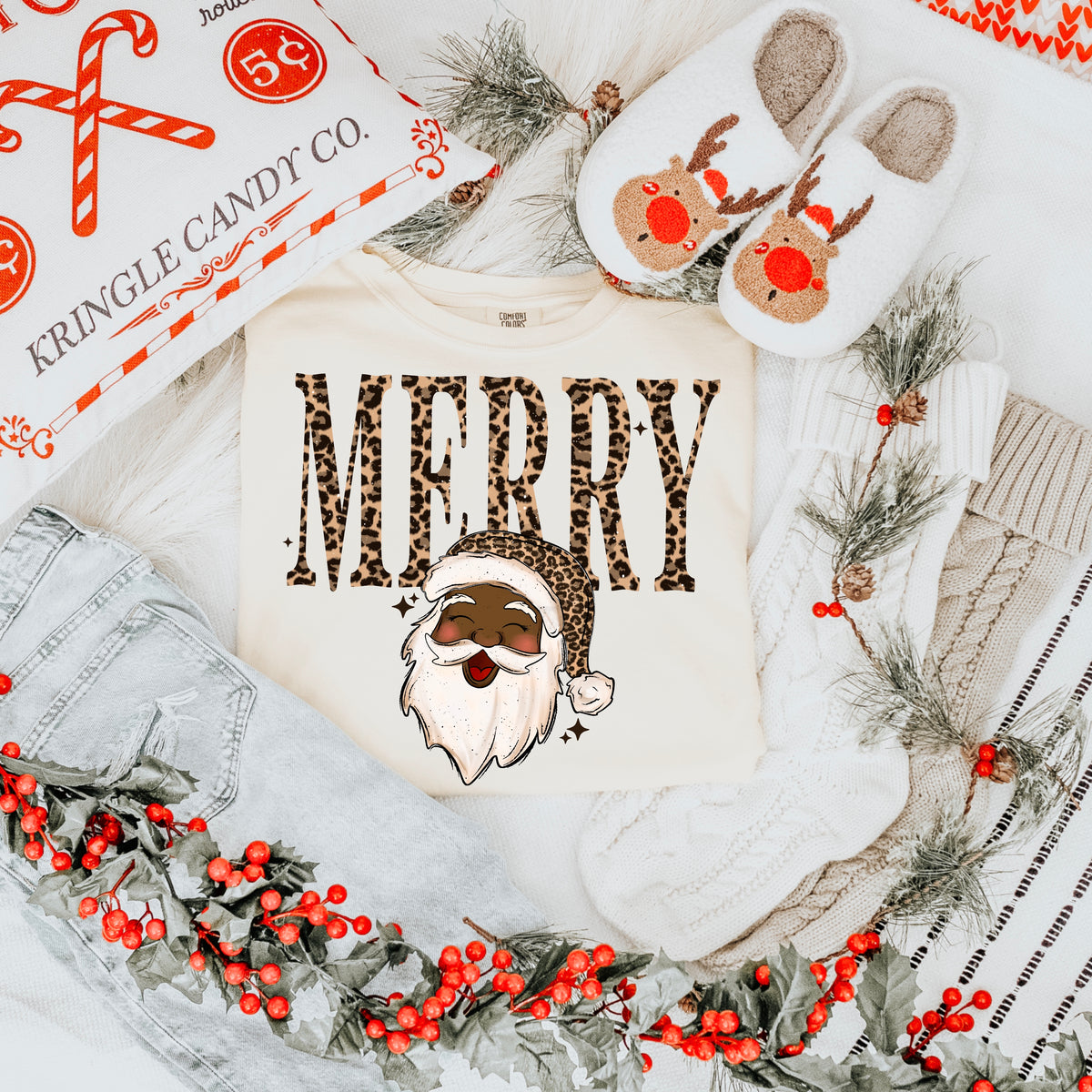 Merry Leopard Santa PNG
