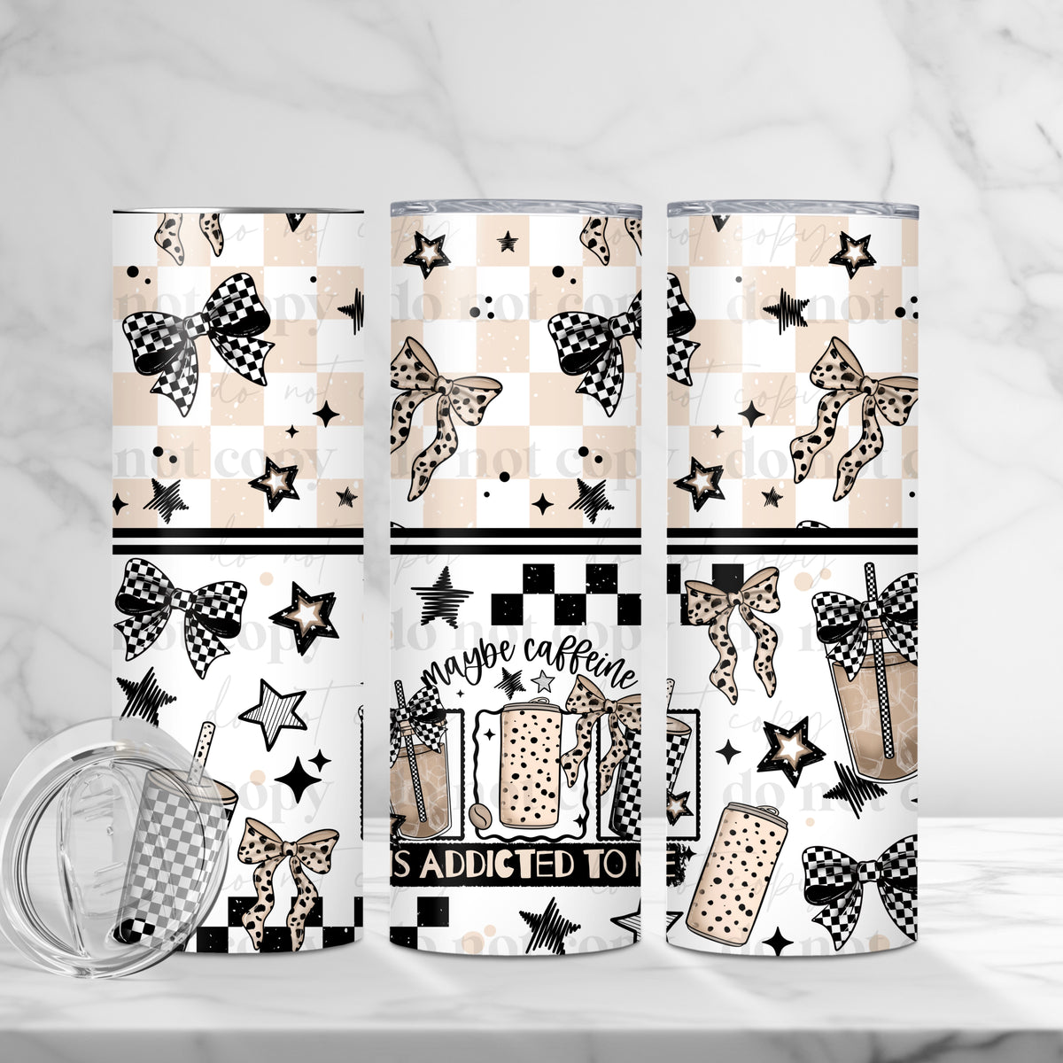 Maybe Caffeine is addicted to me Tumbler Wrap