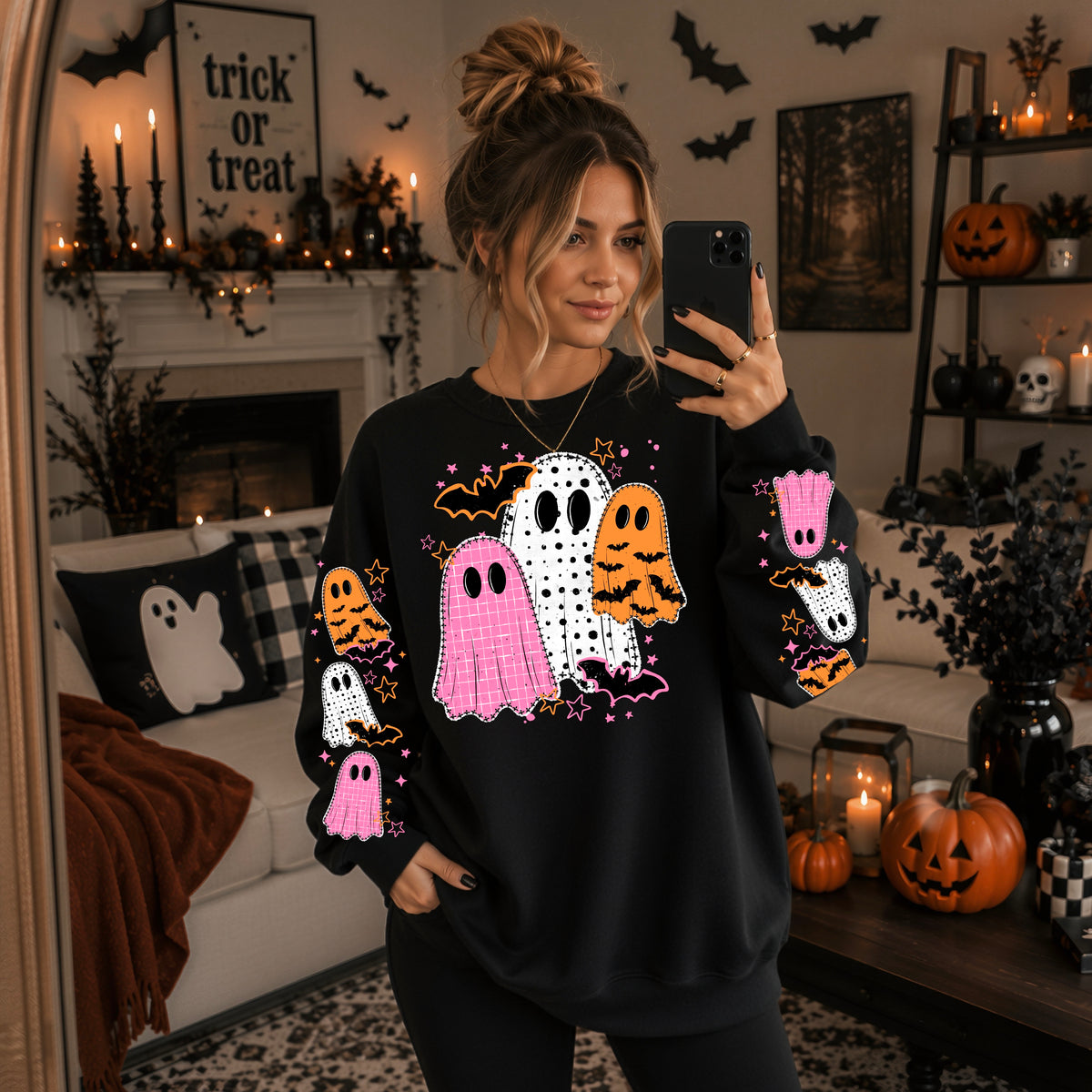 Pink & Orange Ghosties w/ sleeve PNG