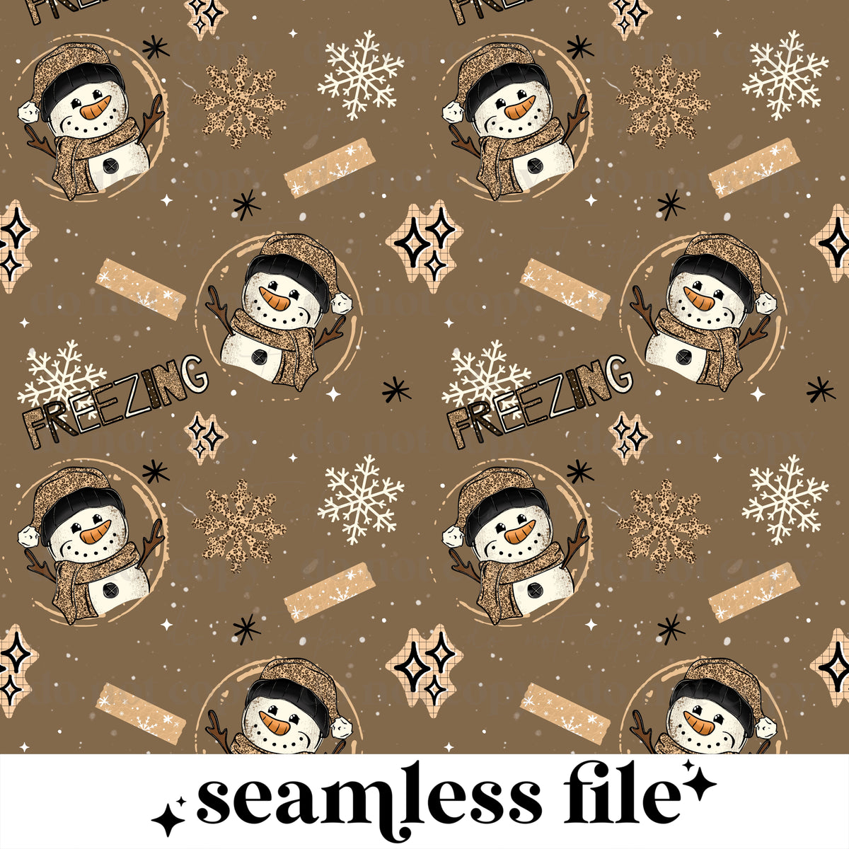 Leopard Snowman Seamless