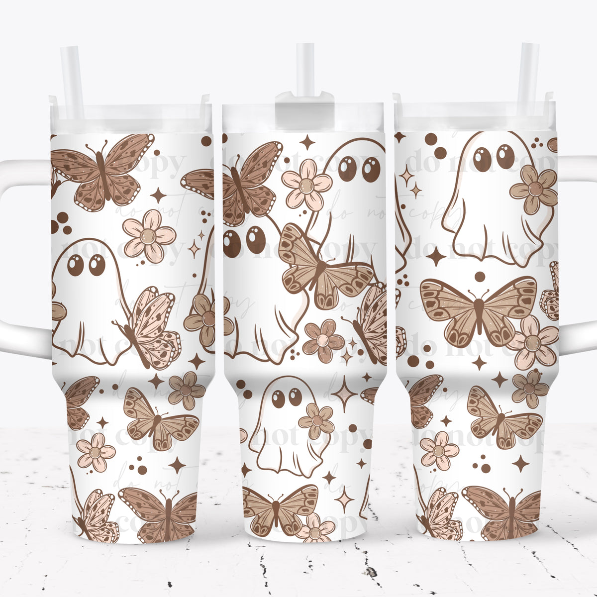 Butterfly Ghostie 40oz Tumbler Wrap