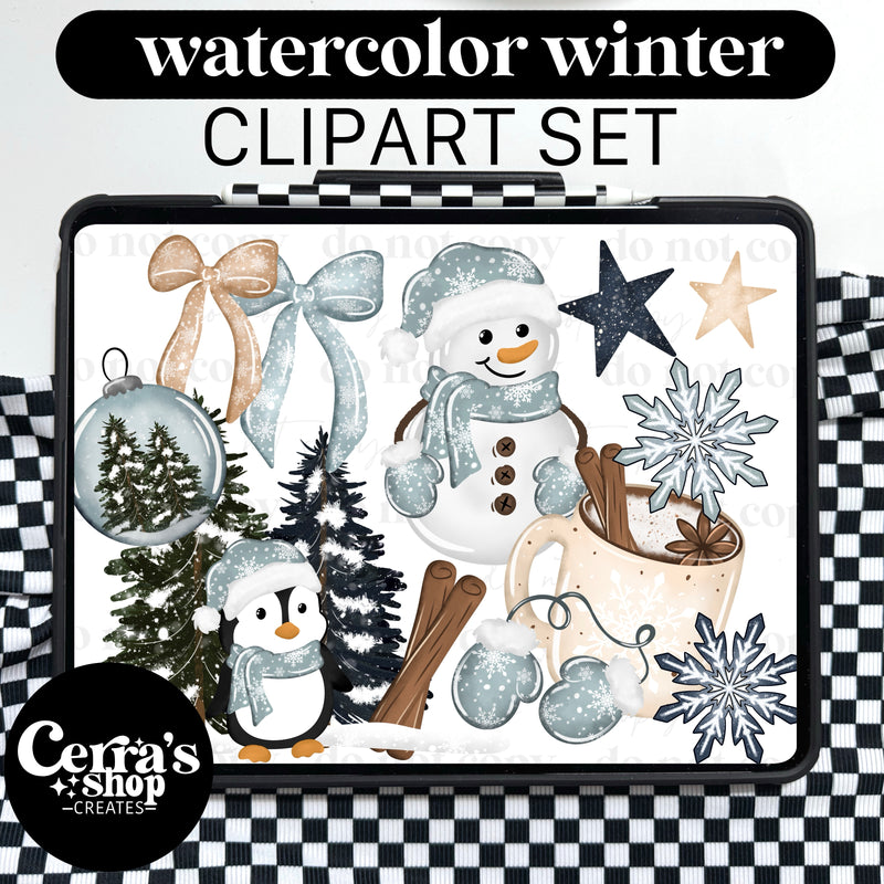 Watercolor Winter Clipart set – Cerra's Shop Digital Designs