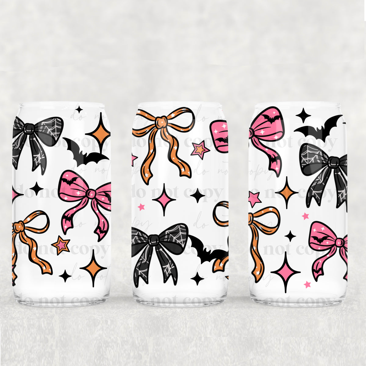 Spooky Bows 16oz Glass Wrap
