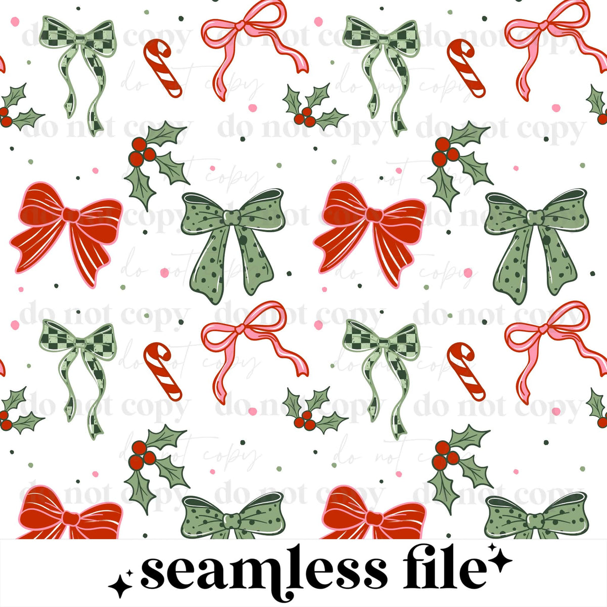 Mistletoe Bow Seamless