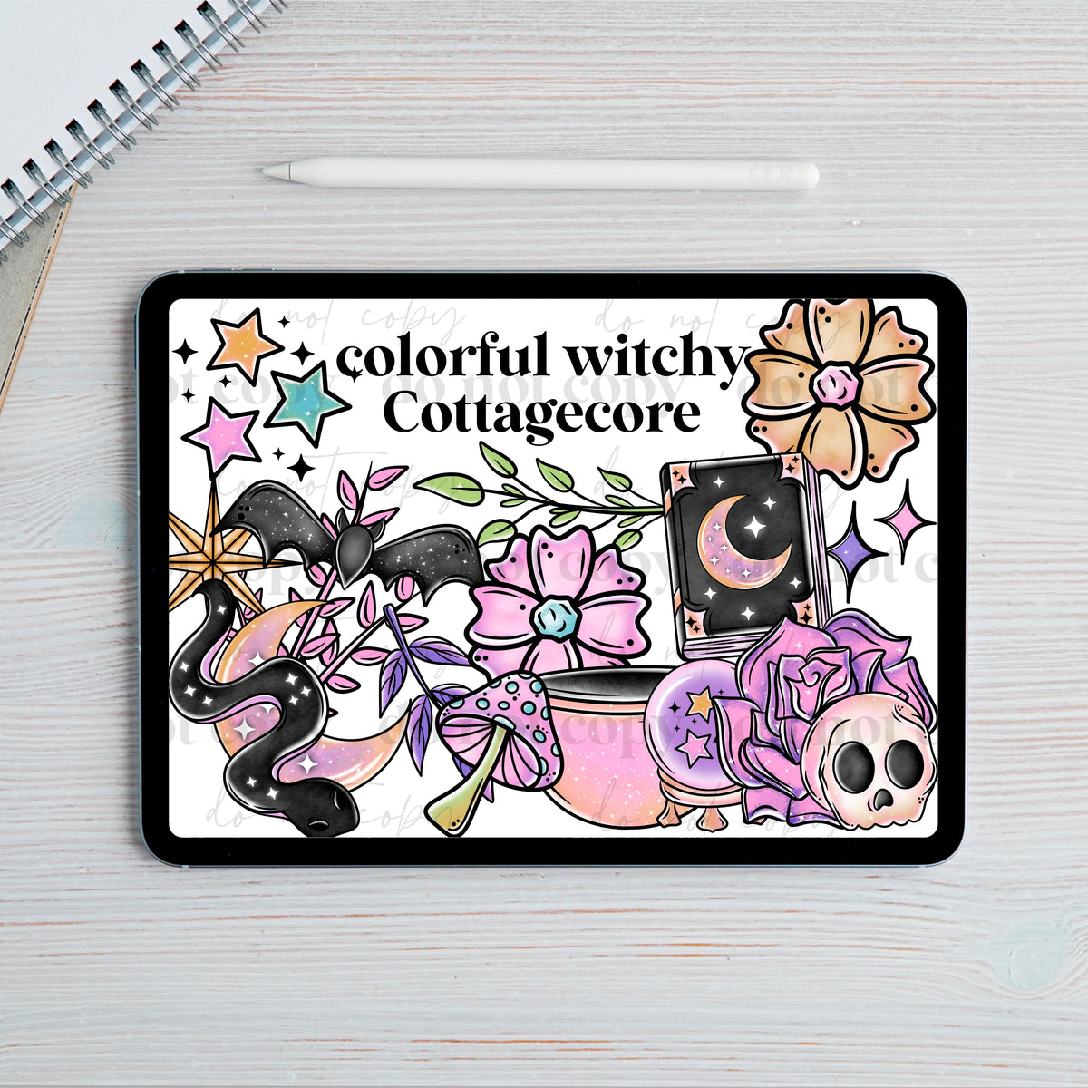 Colorful Witchy Clipart set