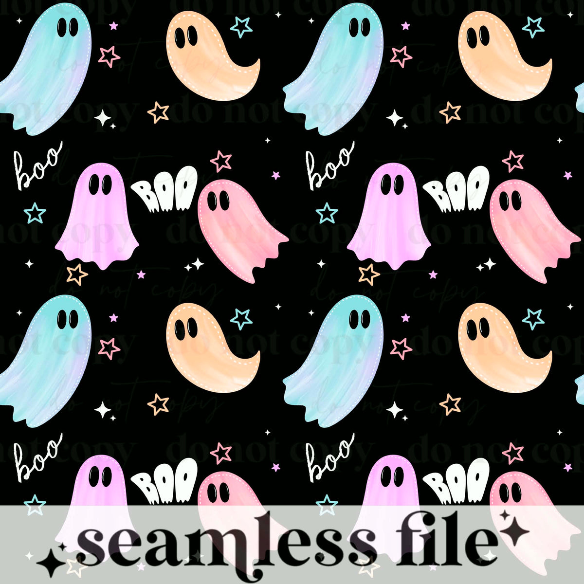 Pastel Ghosts Seamless