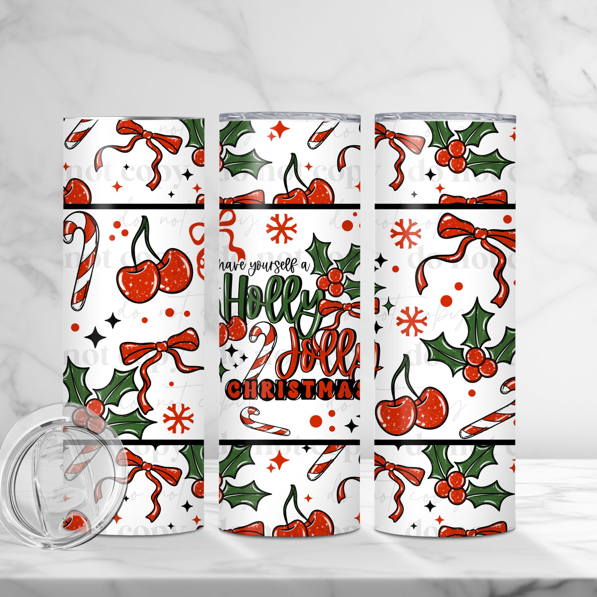 Holly Jolly 20 Tumbler Wrap
