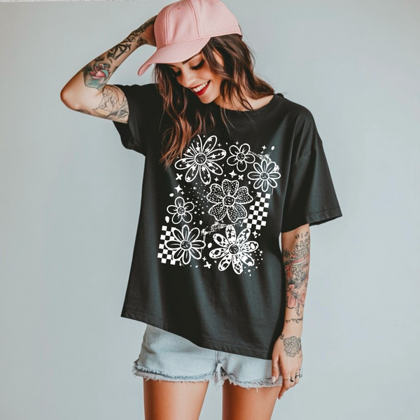 Grunge Florals Single Color PNG
