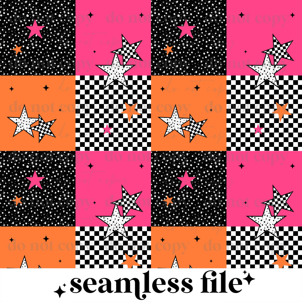 Checker and Star Seamless