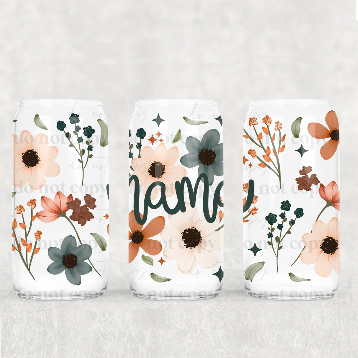 Mama florals 16oz Glass Wrap