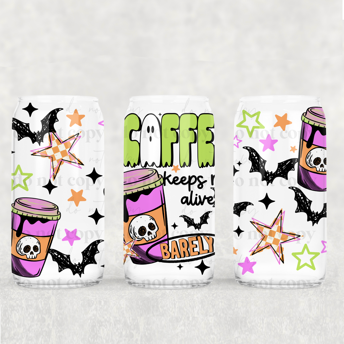 Coffee Keeps Me Alive 16 Oz Glass Wrap