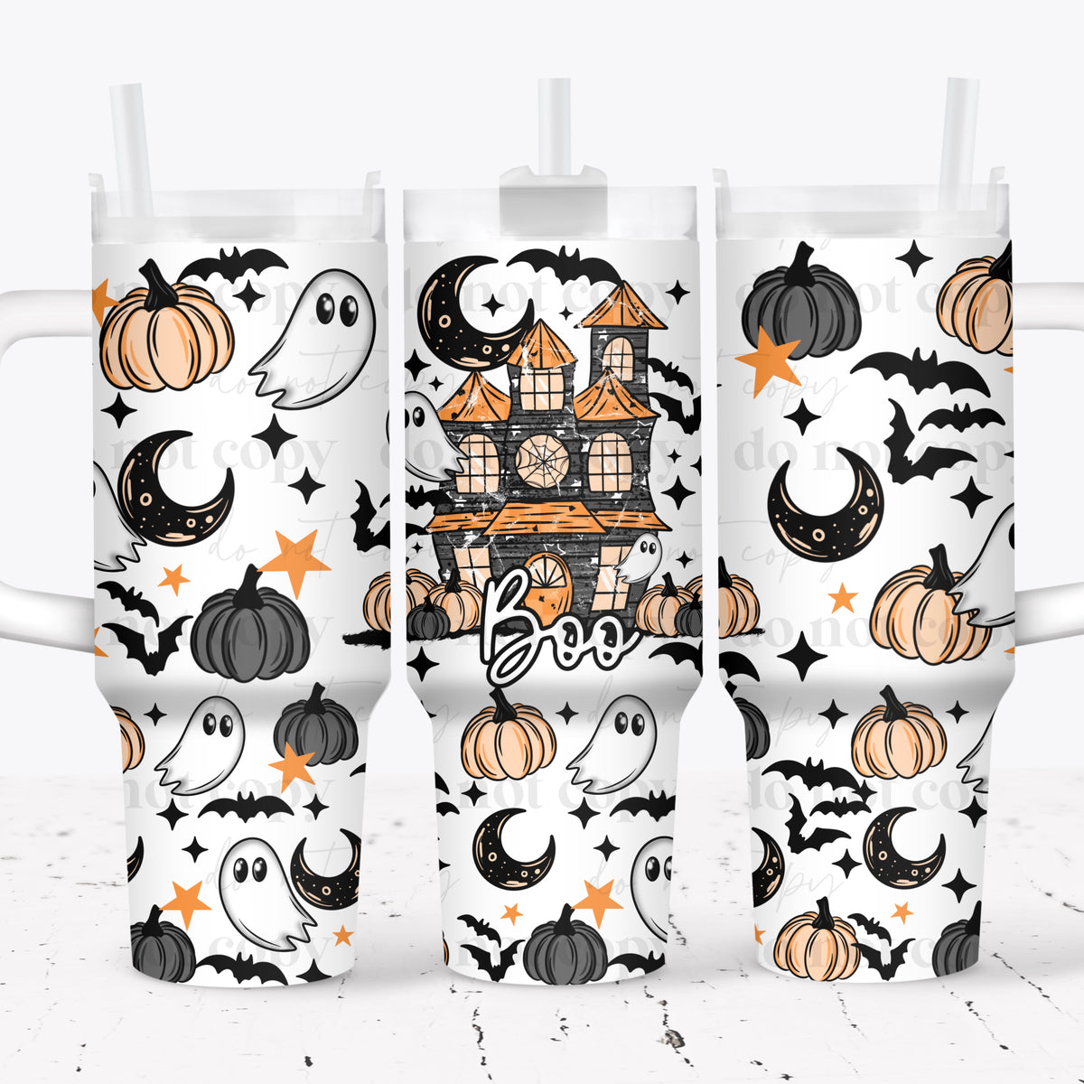 Boo Haunted House 40oz Tumbler Wrap