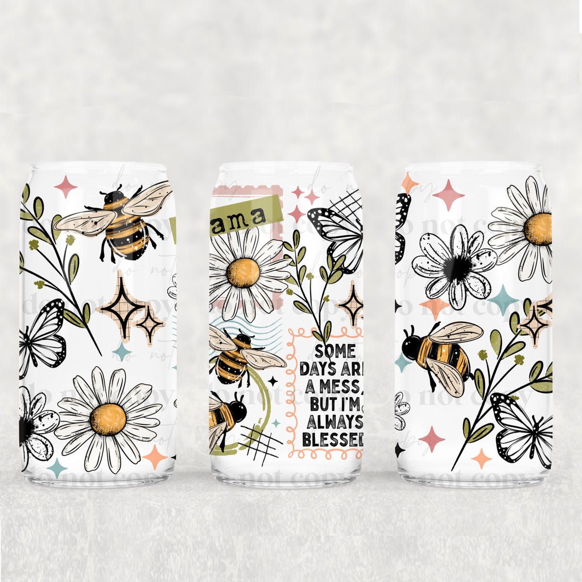 Mama Always blessed 16oz Glass Wrap