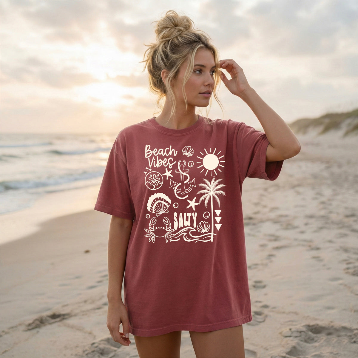 Beach Vibes Single Color PNG