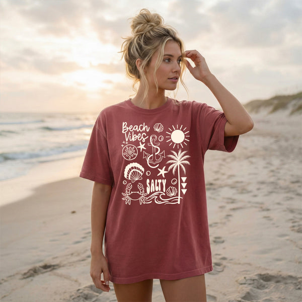 Beach Vibes Single Color PNG