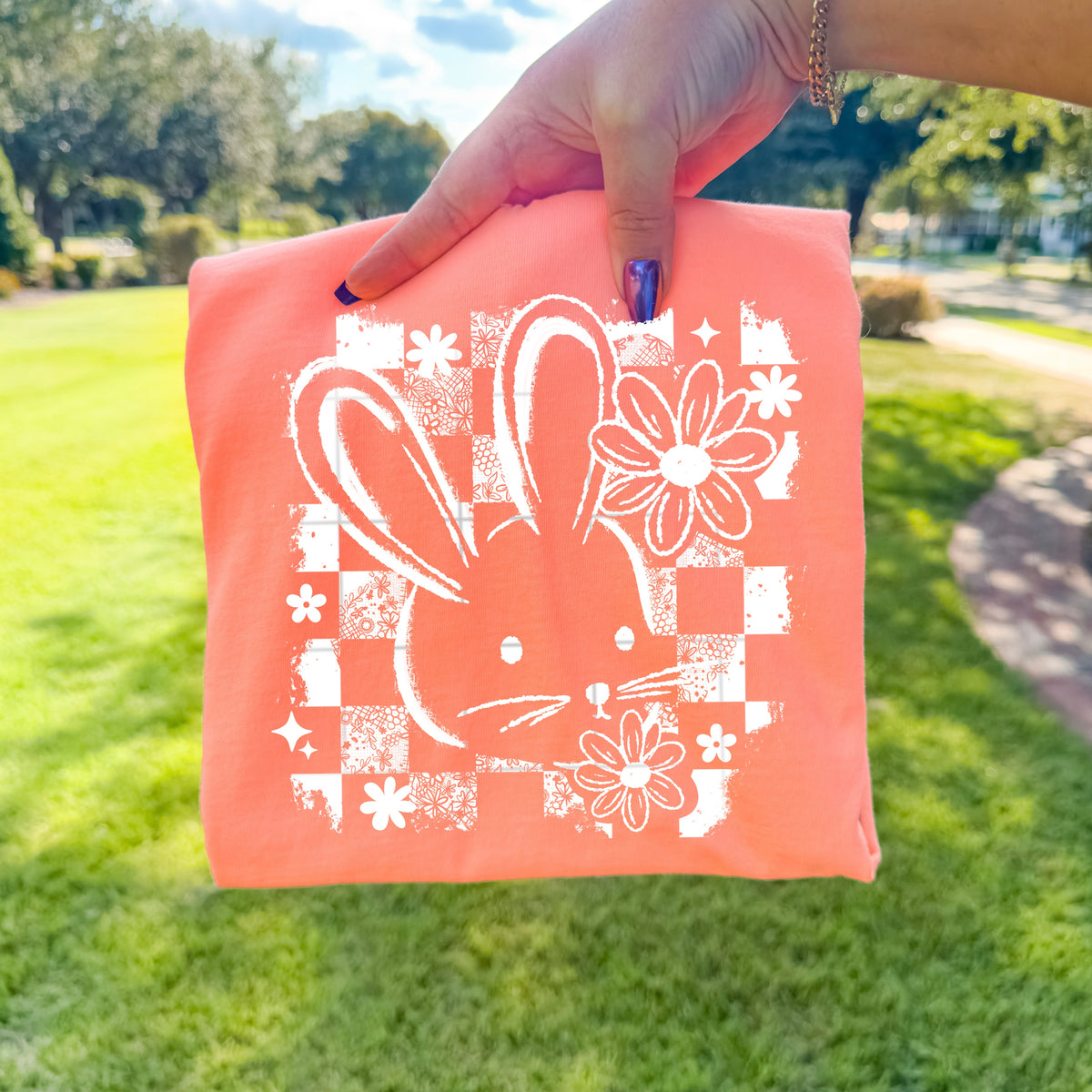 Bunny Distressed single color PNG