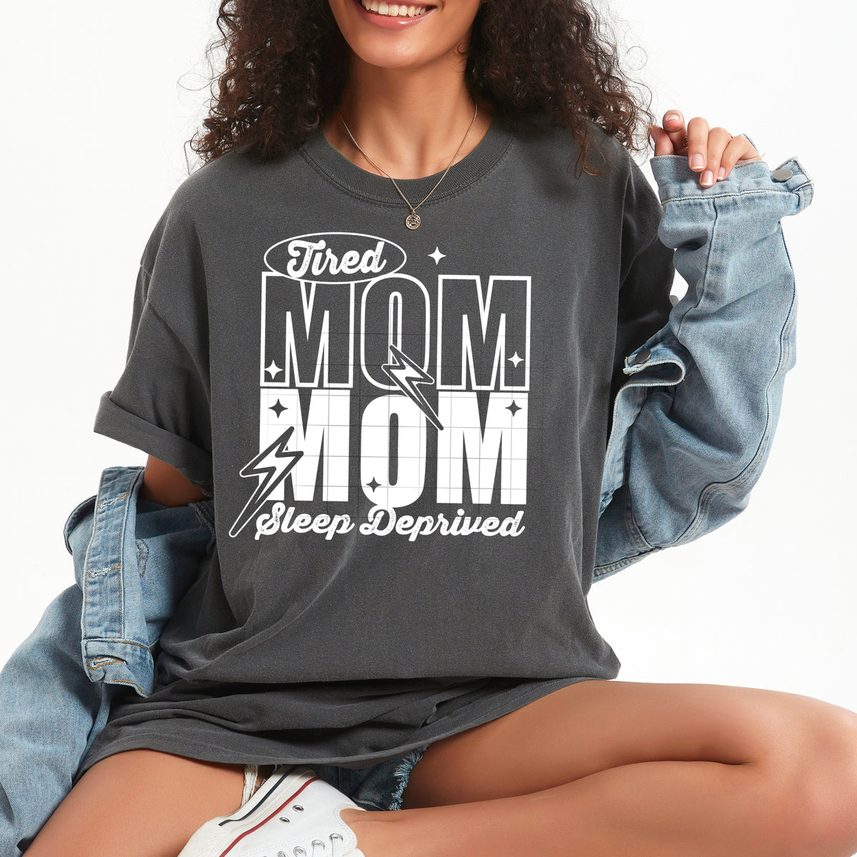 Tired Mom Single Color PNG