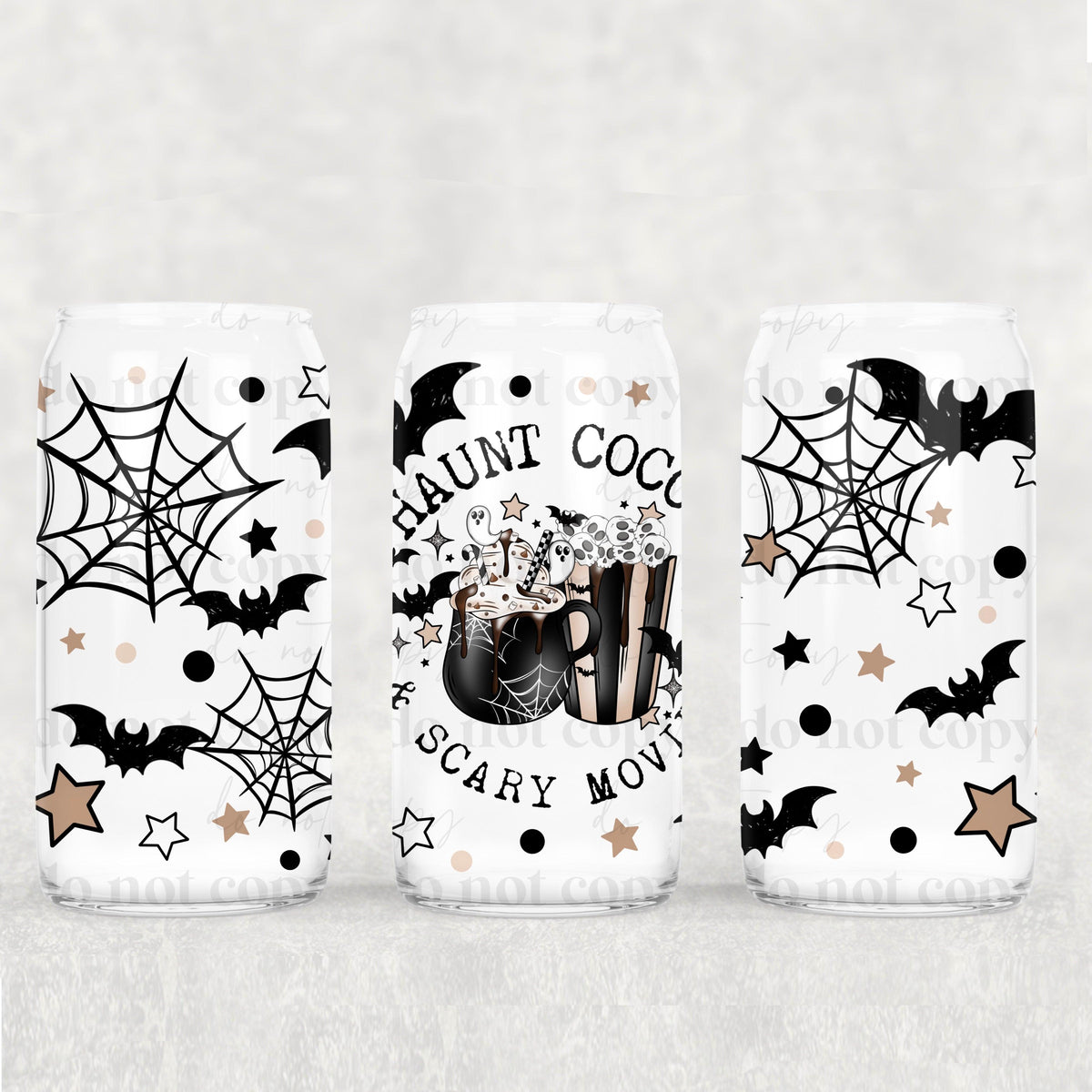 Haunt cocoa 16oz Glass Wrap (white and black versions)