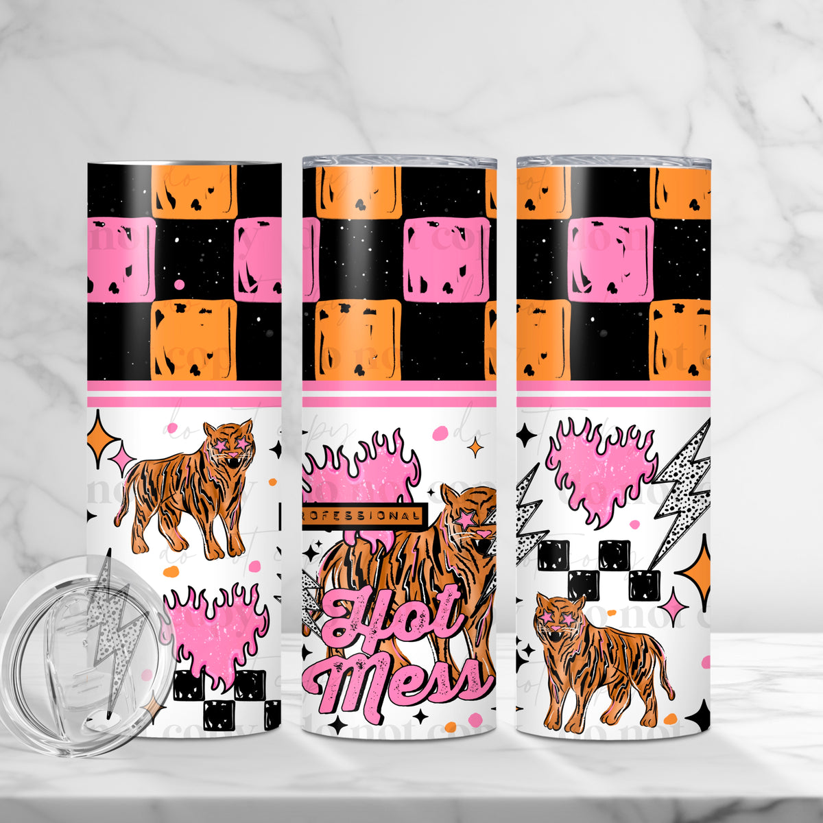 Hot Mess Tiger Tumbler Wrap