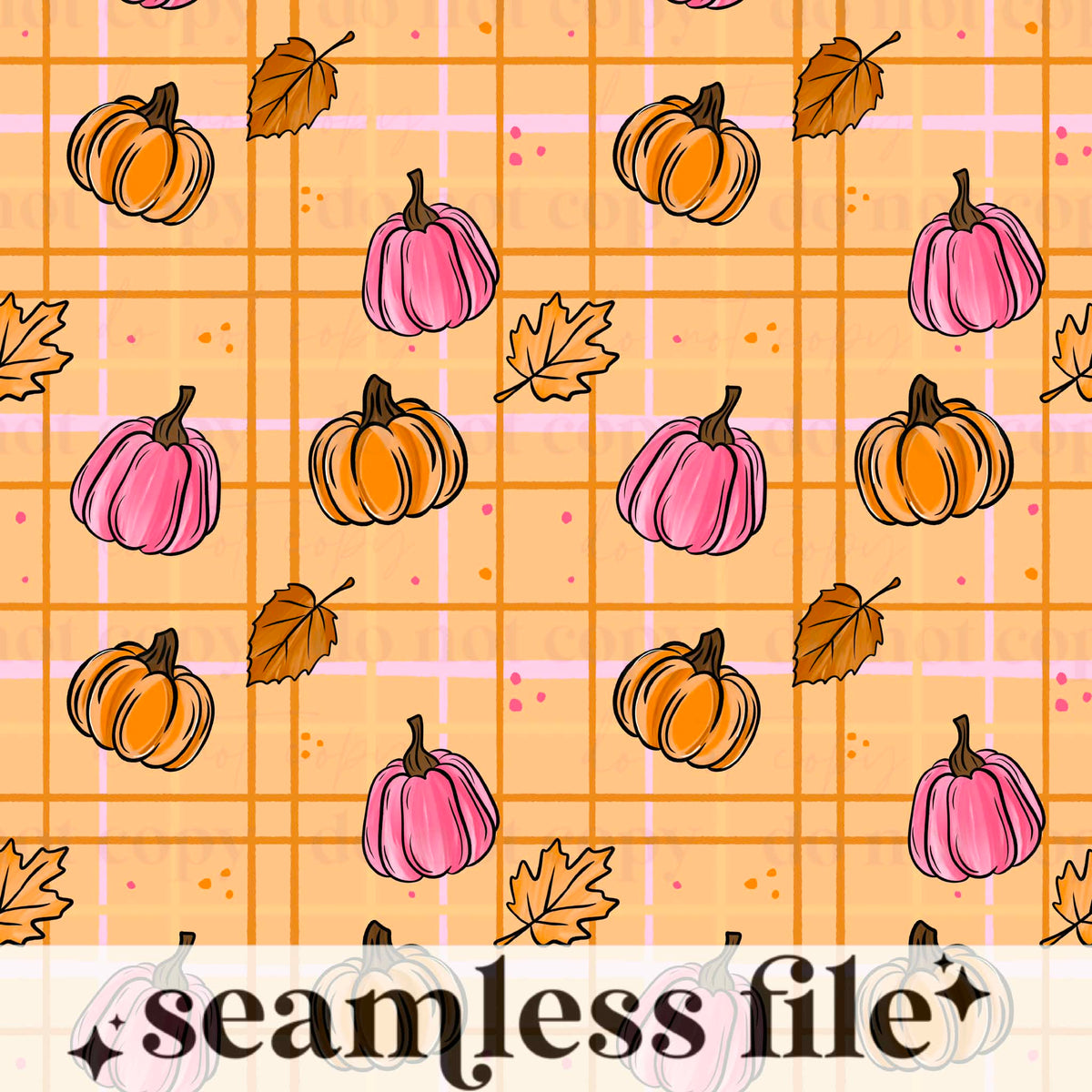 Pink Orange Pumpkin Seamless