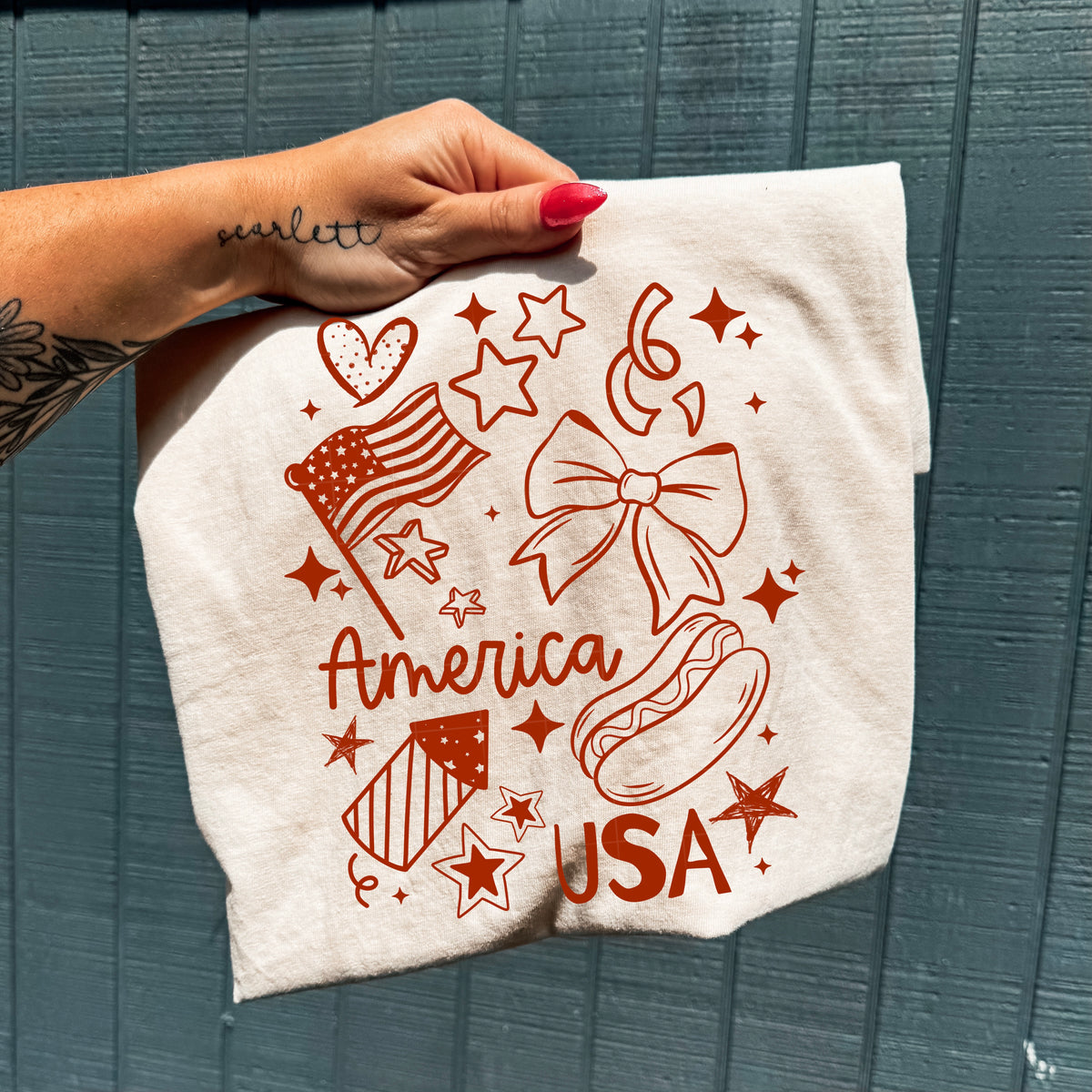 America doodles single color PNG