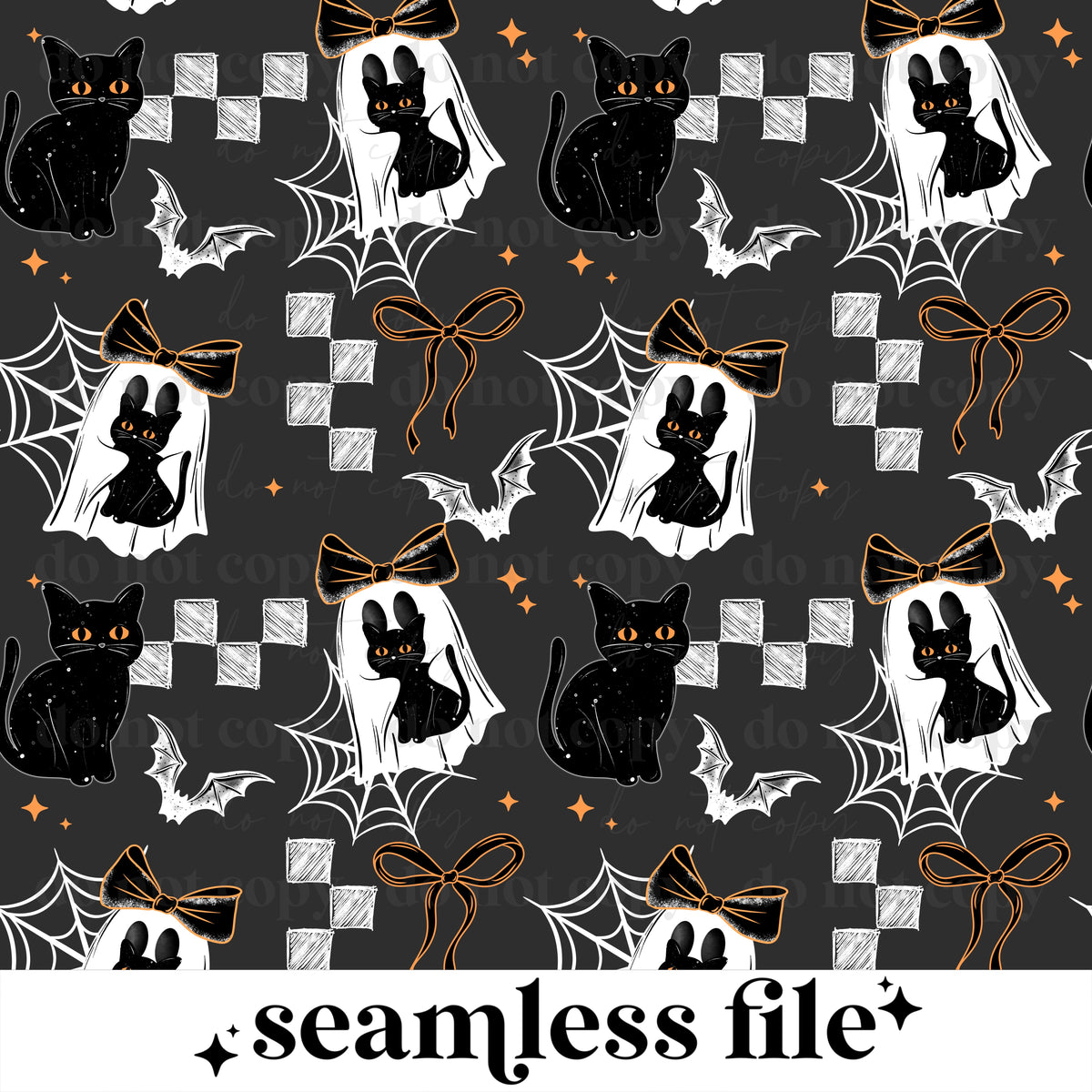 Boo Ghost Cat Seamless File