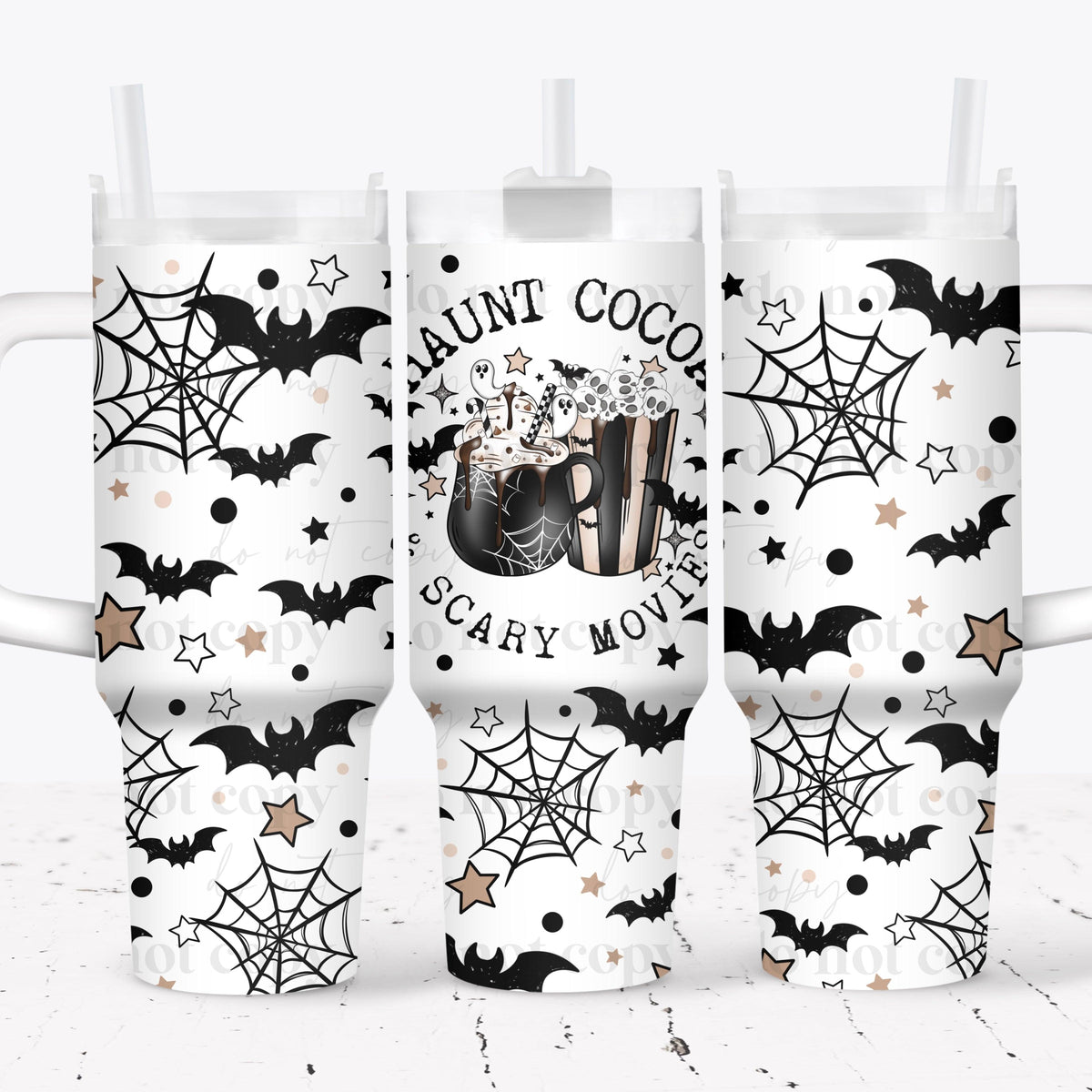 Haunt cocoa 40oz Tumbler Wrap (white and black options)