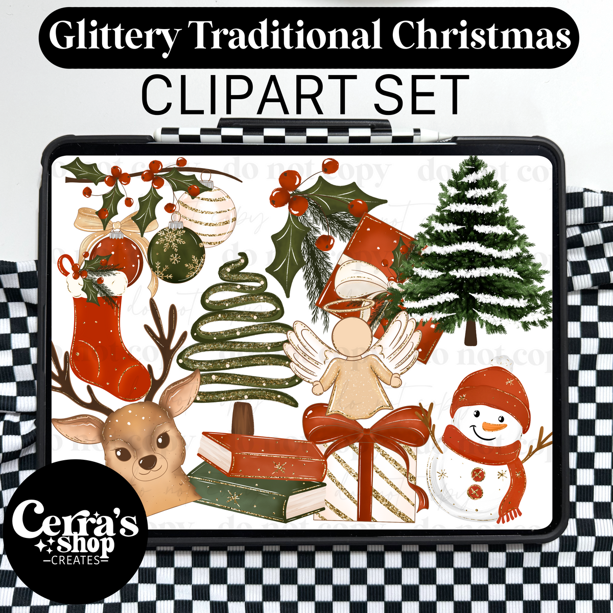 Traditional Christmas Clipart Set