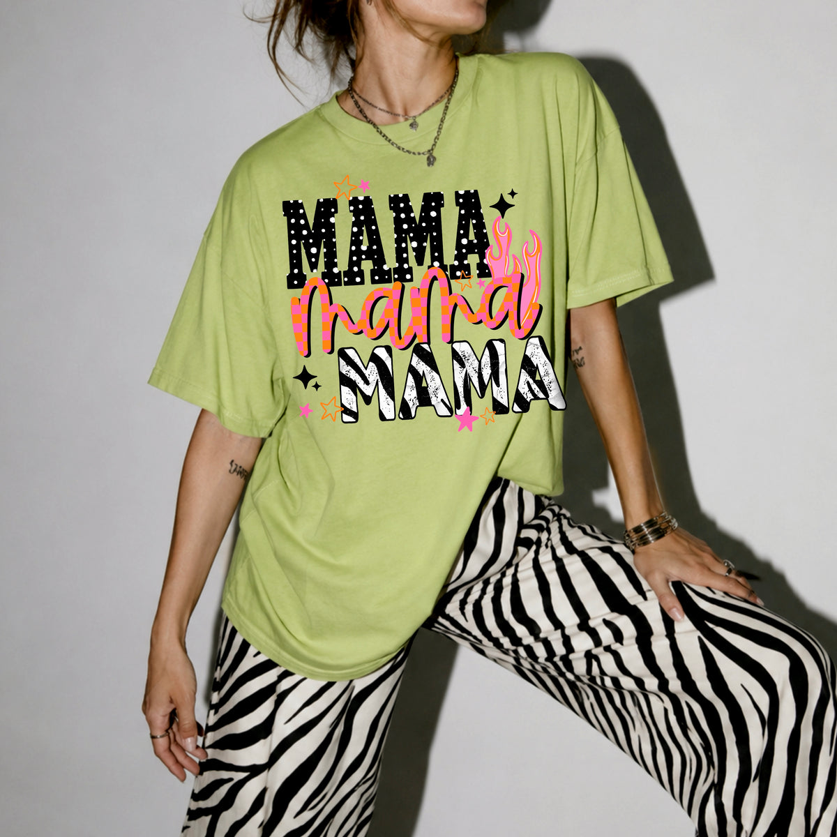 Mama pink and orange zebra PNG
