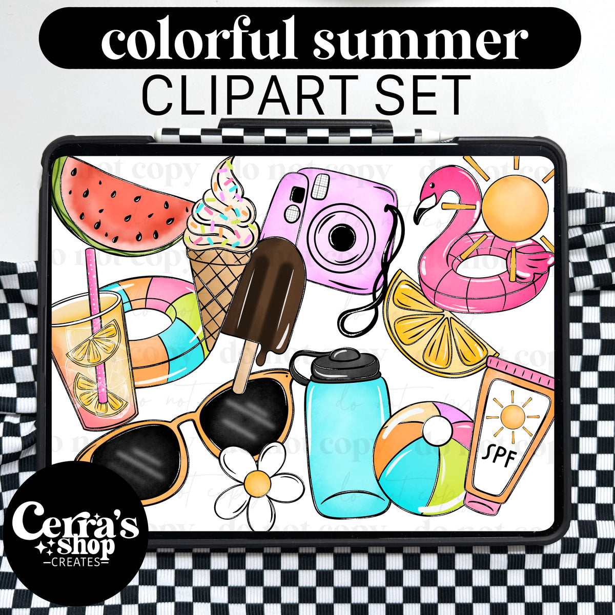 Colorful Summer Clipart Set