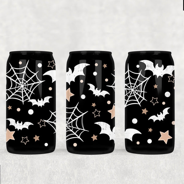 Star and bat accents 16oz Glass Wrap (white and black versions)