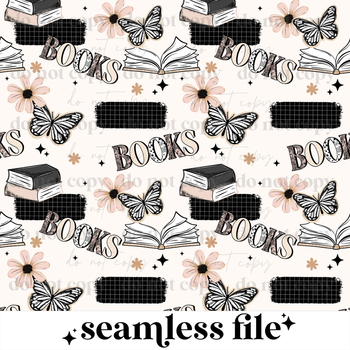 Butterfly Books Seamless