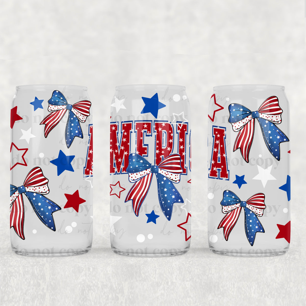 America Bows 16oz Glass Wrap