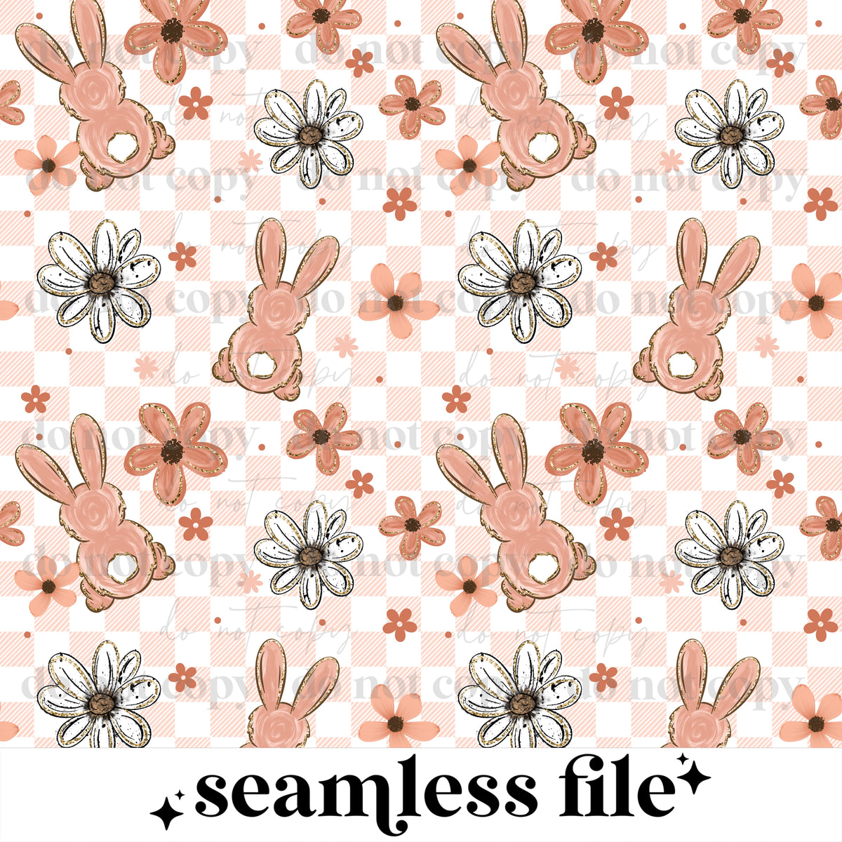 Blush Floral Bunny Seamless