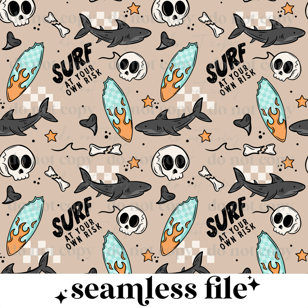 Surf At Your Own Risk Seamless
