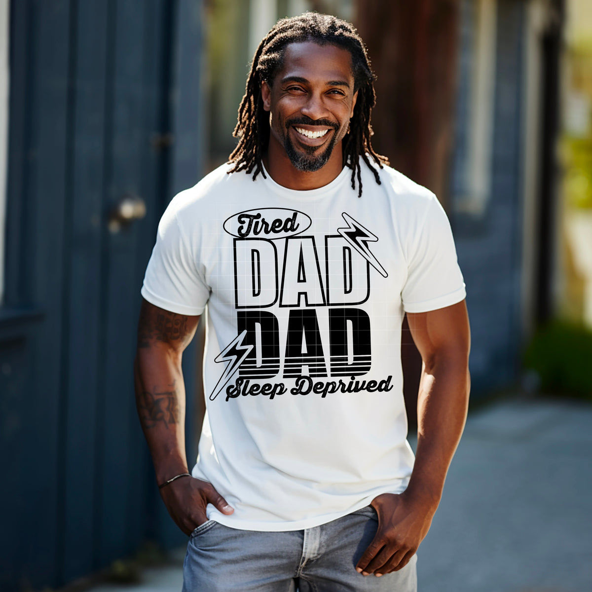 Tired Dad Single Color PNG