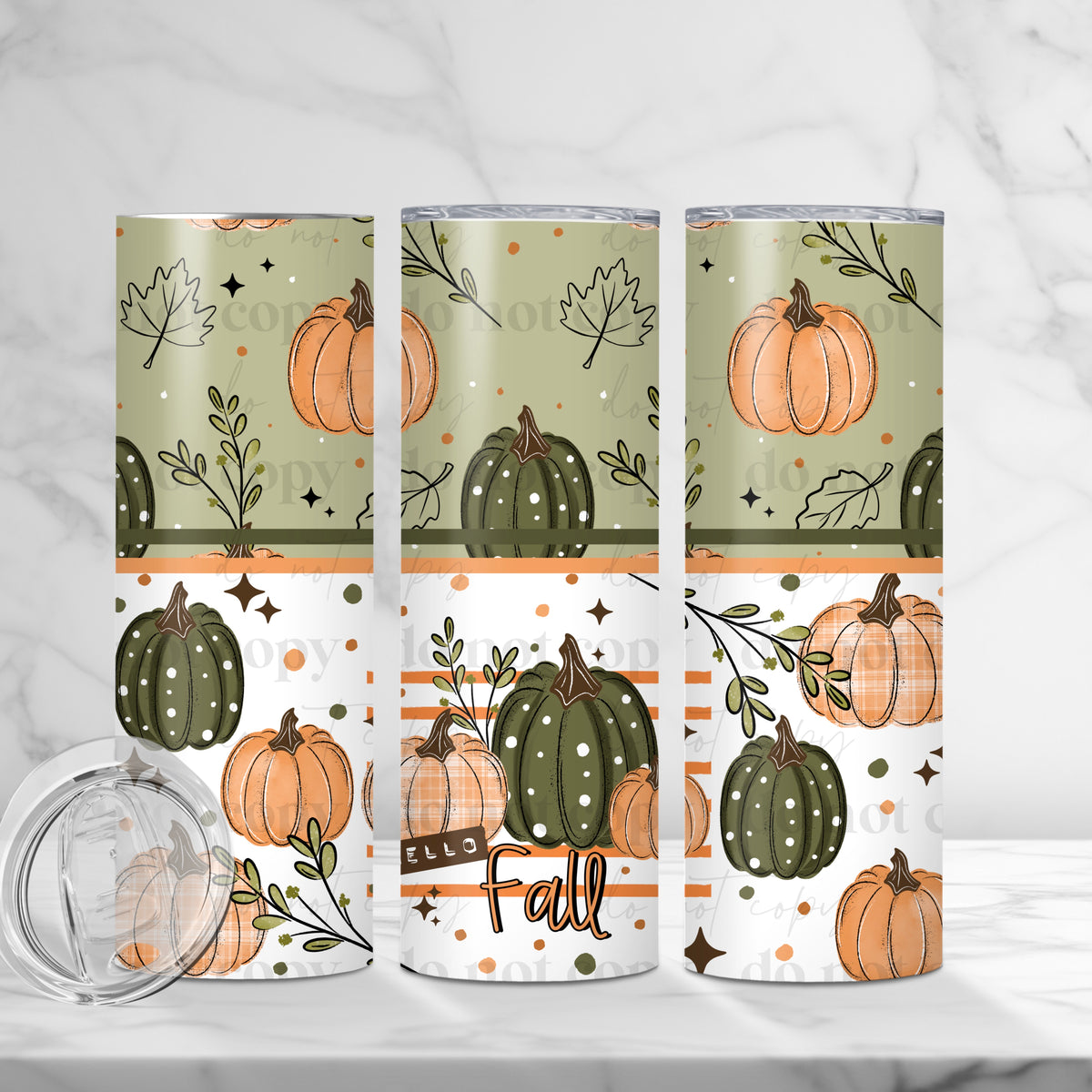 Hello Fall Pumpkins Tumbler Wrap